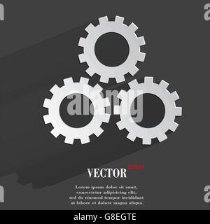 Settings Sign icon, flat design. Vector illustration. EPS10 Stock Vector