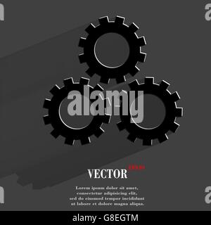 Settings Sign icon, flat design. Vector illustration. EPS10 Stock Vector