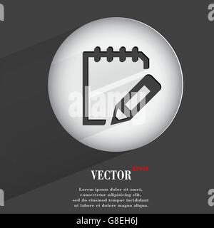 Flat modern web button with long shadow and space for your text. Vector. EPS10 Stock Vector