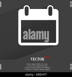Calendar. Flat modern web button with long shadow and space for your text. Vector. EPS10 Stock Vector