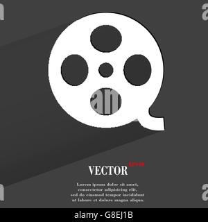 Film. Flat modern web button with long shadow and space for your text. Vector. EPS10 Stock Vector