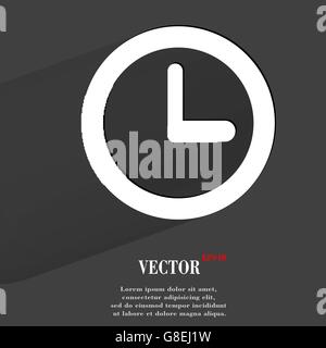 Watch. Flat modern web button with long shadow and space for your text. Vector. EPS10 Stock Vector