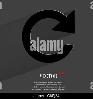 arrow Update. Flat modern web button with long shadow and space for your text. Vector. EPS10 Stock Vector