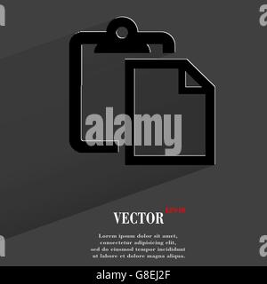 blank paper. Flat modern web button with long shadow and space for your text. Vector. EPS10 Stock Vector