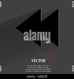 multimedia control. Flat modern web button with long shadow and space for your text. Vector. EPS10 Stock Vector