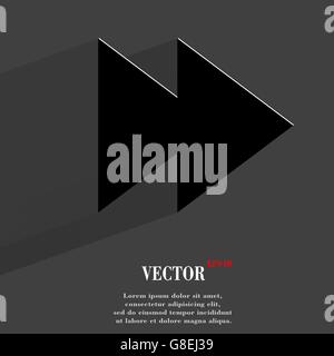 multimedia control. Flat modern web button with long shadow and space for your text. Vector. EPS10 Stock Vector