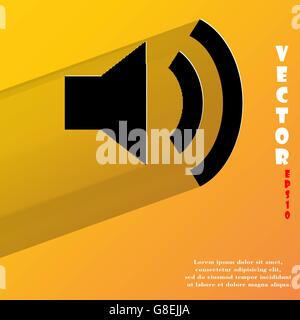 Speaker. Flat modern web button with long shadow and space for your text. Vector. EPS10 Stock Vector