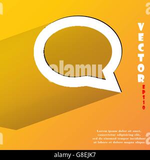 cloud thoughts. Flat modern web button with long shadow and space for your text. Vector. EPS10 Stock Vector