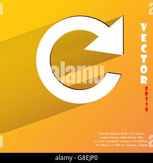 arrow Update. Flat modern web button with long shadow and space for your text. Vector. EPS10 Stock Vector