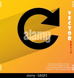 arrow Update. Flat modern web button with long shadow and space for your text. Vector. EPS10 Stock Vector