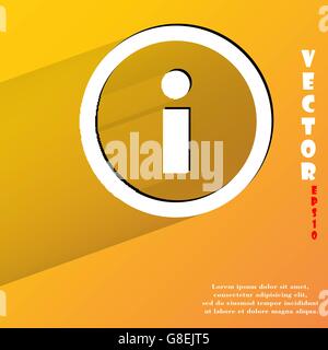 info. Flat modern web button with long shadow and space for your text. Vector. EPS10 Stock Vector