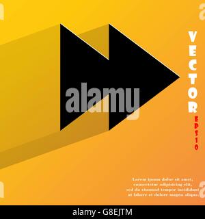 multimedia control. Flat modern web button with long shadow and space for your text. Vector. EPS10 Stock Vector