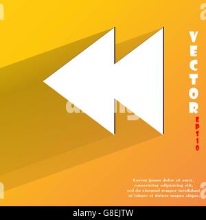 multimedia control. Flat modern web button with long shadow and space for your text. Vector. EPS10 Stock Vector