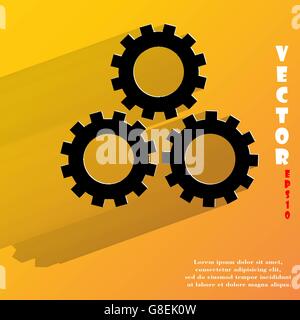 Settings Sign icon, flat design. Vector illustration. EPS10 Stock Vector