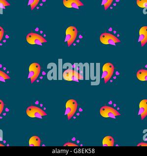 bird sparrow. St. Valentine's Day. Seamless pattern. Vector illustration Stock Vector