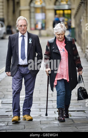 Grandfather of Becky Watts, John Galsworthy (left) arrives at Bristol Crown Court for the Becky Watts murder trial. Stock Photo