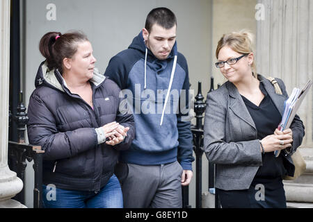 James Ireland, 23, leaves Bristol Crown Court, at the close of the Becky Watts murder trial, after being acquitted of assisting an offender. Stock Photo