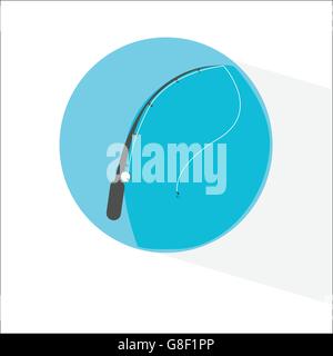 Vector icon Rod, fishing, fishing, Stock Vector