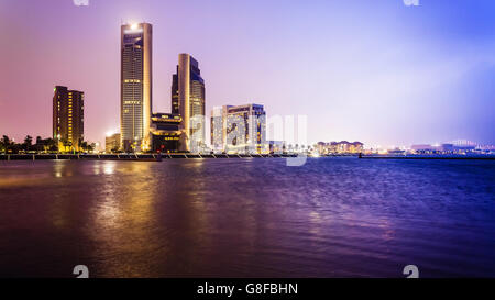 Skyline of downtown Corpus Christi, Texas at night Stock Photo