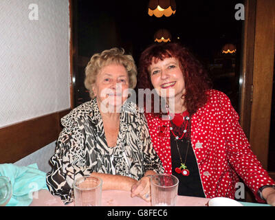 Undated photo of Cynthia Payne (left) with Press Association Real Life Features Editor Fran Bowden, who was the last person to interview her before she died. Stock Photo