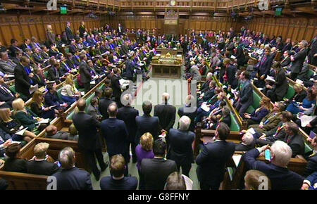 A general view of the House of Commons, London, during Prime Minister's Questions. Stock Photo