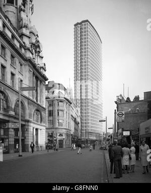 The new Centre Point skyscraper in London's St Giles Circus. It is 385ft high and was designed by architects R Seifert and Partners. Stock Photo