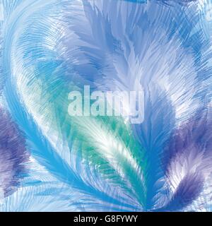 Blue Feathers Seamless Pattern Stock Vector