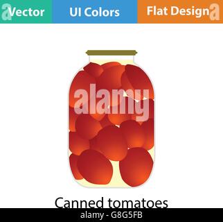 Canned tomatoes icon. Flat color design. Vector illustration. Stock Vector