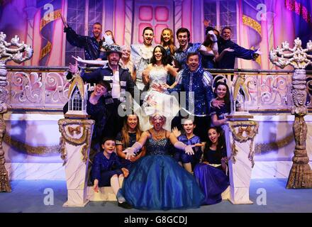 The cast of Beauty And The Beast panto pose for photos at the launch at the Tivoli Theatre in Dublin. Stock Photo