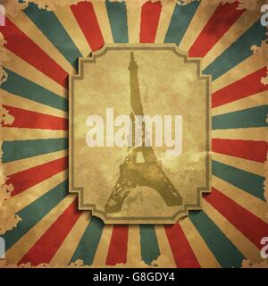 Paris Vintage Travel Poster with Eiffel Tower Stock Vector Image & Art ...