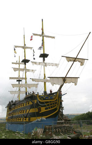 Replica of Horatio Nelson's Flagship HMS Victory - Great Torrington Stock Photo