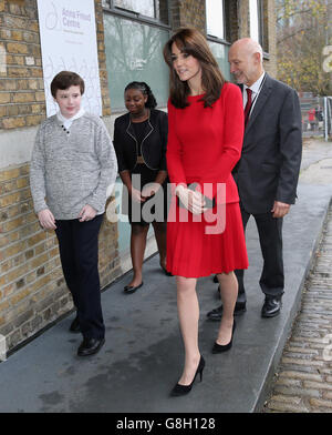 The Duchess of Cambridge attends the Anna Freud Centre Family School Christmas party in north London. Stock Photo