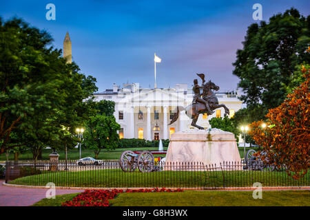 Washington, DC at the White House and Lafayette Square. Stock Photo