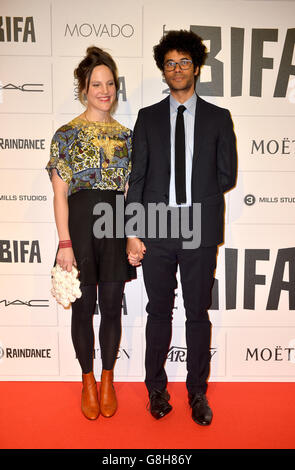 Lydia Fox and Richard Ayoade arrives at the Moet British Independent Film Awards, at Old Billingsgate Market, London. Stock Photo