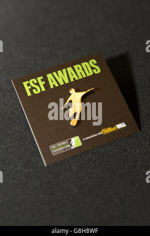 Detail of the table layout for the 2015 Football Supporters Federation Awards Stock Photo