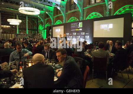 2015 Football Supporters Federation Awards - St Pancras Renaissance Hotel. Guests soak up the atmosphere at the 2015 Football Supporters Federation Awards Stock Photo