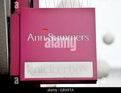 Shop sign stock. A shop sign for Ann Summers in central London. Stock Photo