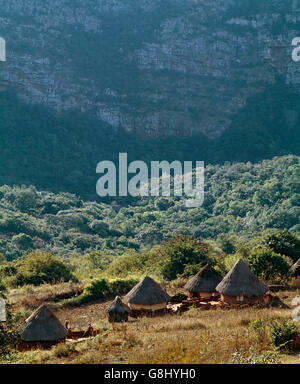 Rural Venda huts, Fundudsi, Limpopo, South Africa. Stock Photo