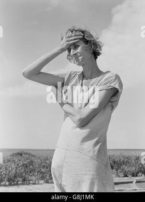 Wife of Migratory Worker, near Childress, Texas, USA, Dorothea Lange for Farm Security Administration, June 1938 Stock Photo