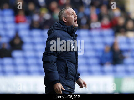 Reading v Blackburn Rovers - Sky Bet Championship - Madejski Stadium. Blackburn Rovers manager Paul Lambert on the touchline. Stock Photo