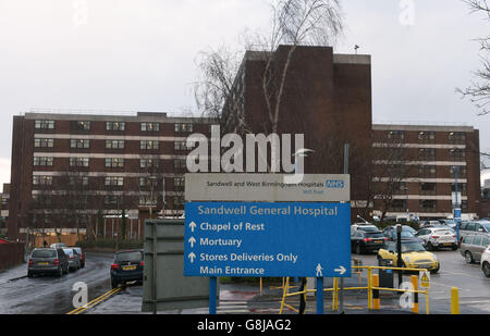 General view of Sandwell General Hospital in West Bromwich as doctors go on strike for 24 hours in a dispute with the government over new contracts. Stock Photo