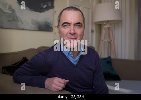 Actor James Nesbitt at home in south London before it was announced that he will receive an OBE (Officer of the Order of the British Empire) in the New Year's Honours List. Stock Photo