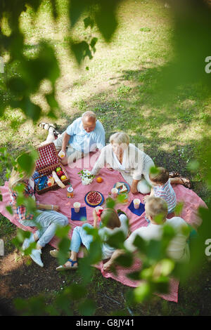 Picnic on grass Stock Photo