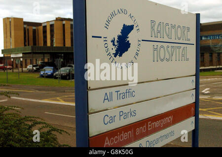 Raigmore Hospital in Inverness. Former Foreign Secretary Robin Cook died in hospital today after collapsing while hillwalking in Scotland. Mr Cook, 59, was with his second wife Gaynor on Ben Stack in Sutherland when he took ill at 2.23pm, Northern Constabulary said. He was airlifted by a Coastguard helicopter to Raigmore Hospital in Inverness, where he died. Stock Photo