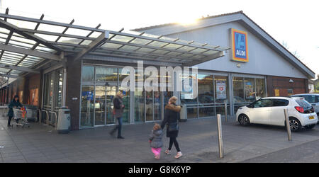 General view of an Aldi store on the Old Kent Road in London. Stock Photo