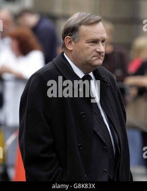 Nick Brown arrives for the funeral of former Foreign Secretary Robin Cook. Cook, 59, died on Saturday while on a walking holiday with his wife Gaynor in northern Scotland. Stock Photo