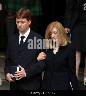 Gaynor Cook leaves after the funeral of former Foreign Secretary Robin Cook. Cook, 59, died on Saturday while on a walking holiday with his wife Gaynor in northern Scotland. Stock Photo