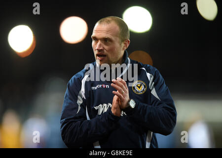 Newport County manager Warren Feeney after the Emirates FA Cup, third round match at Rodney Parade, Newport. Stock Photo