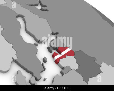 Latvia with embedded national flag on globe. 3D illustration Stock ...
