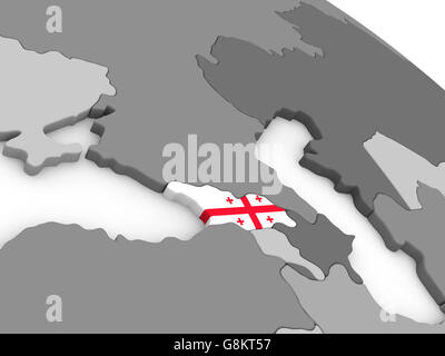 Map of Georgia with embedded national flag. 3D illustration Stock Photo